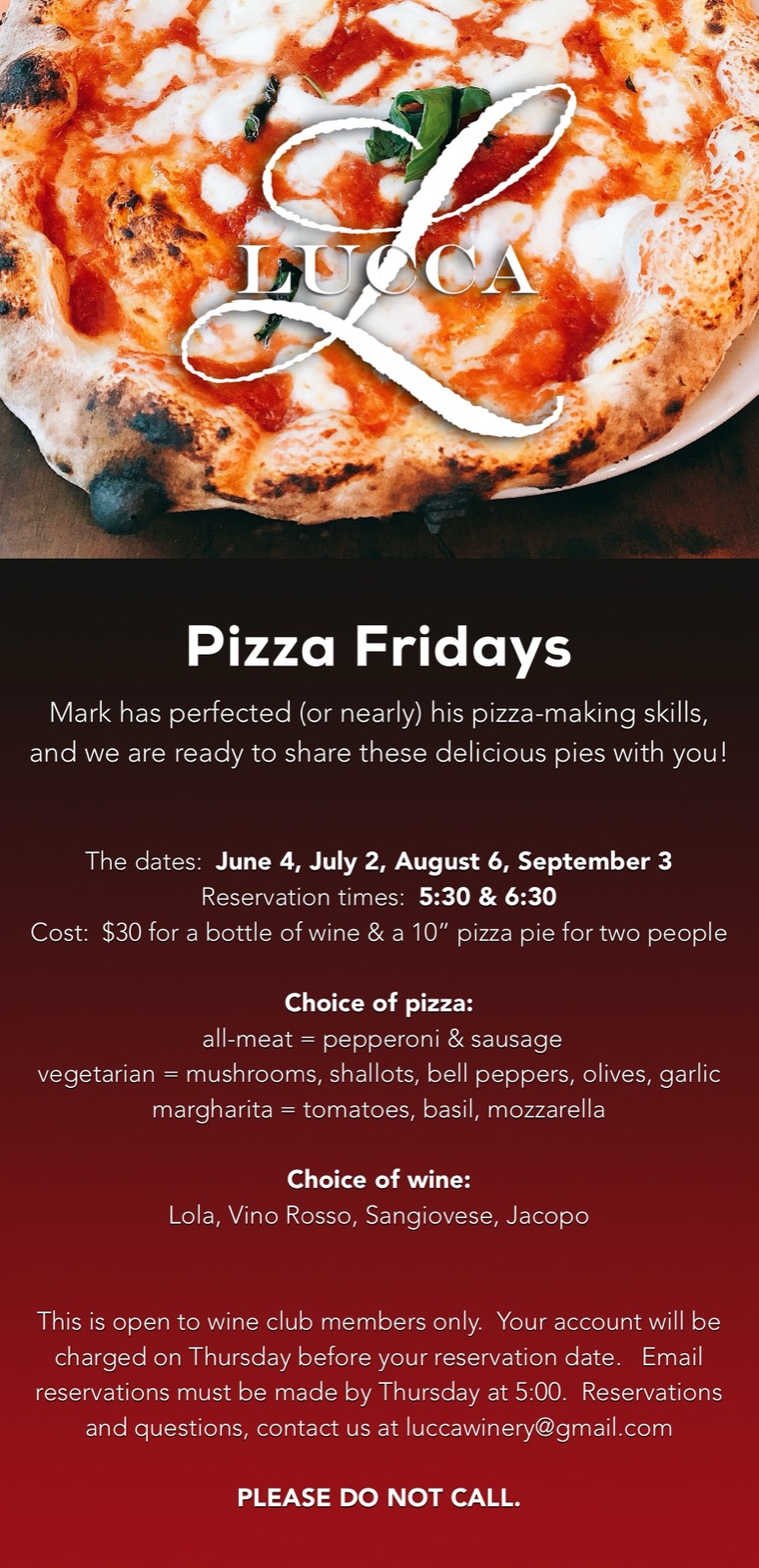 Pizza Fridays at Lucca